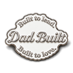Dad Built chrome-letter badge pin
