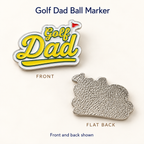 Front and flat textured back of the Golf Dad Ball Marker
