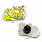 Golf Dad Pin front and textured back with black clutch